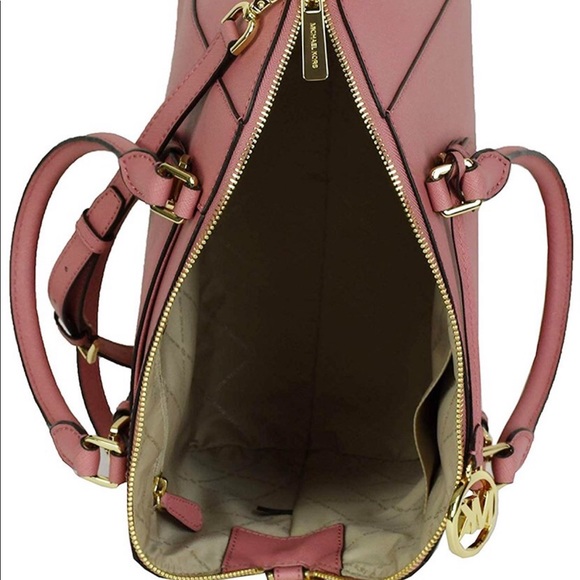 👜💕Michael Kors Large Top Zip Satchel Rose Pink - Picture 8 of 8